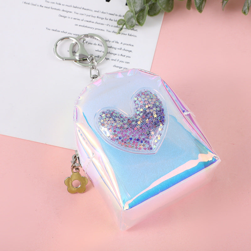 Wholesale Transparent PU Coin Purse Keychain